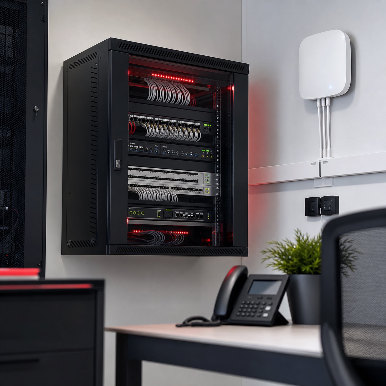 Infrastructure réseau professionnelle installée en entreprise